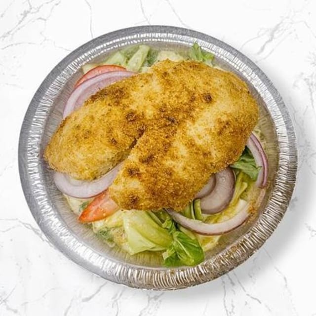 Tilapia Over Salad.