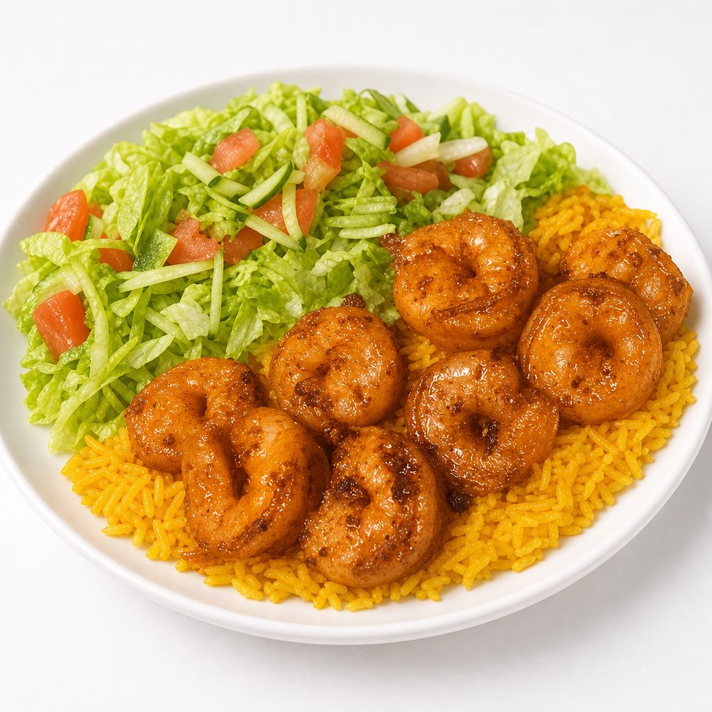 Shrimp Over Rice.