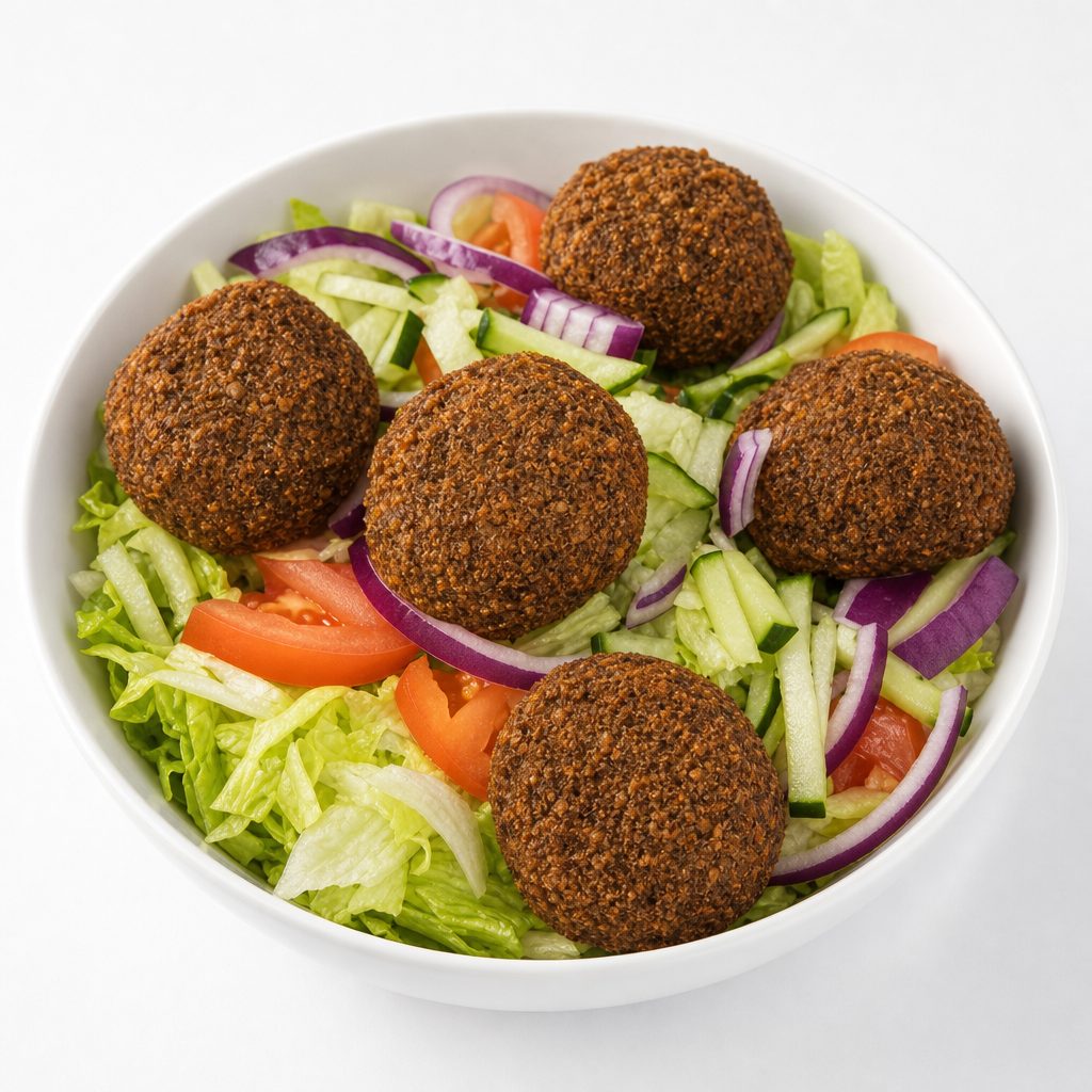 Falafel Over Salad.