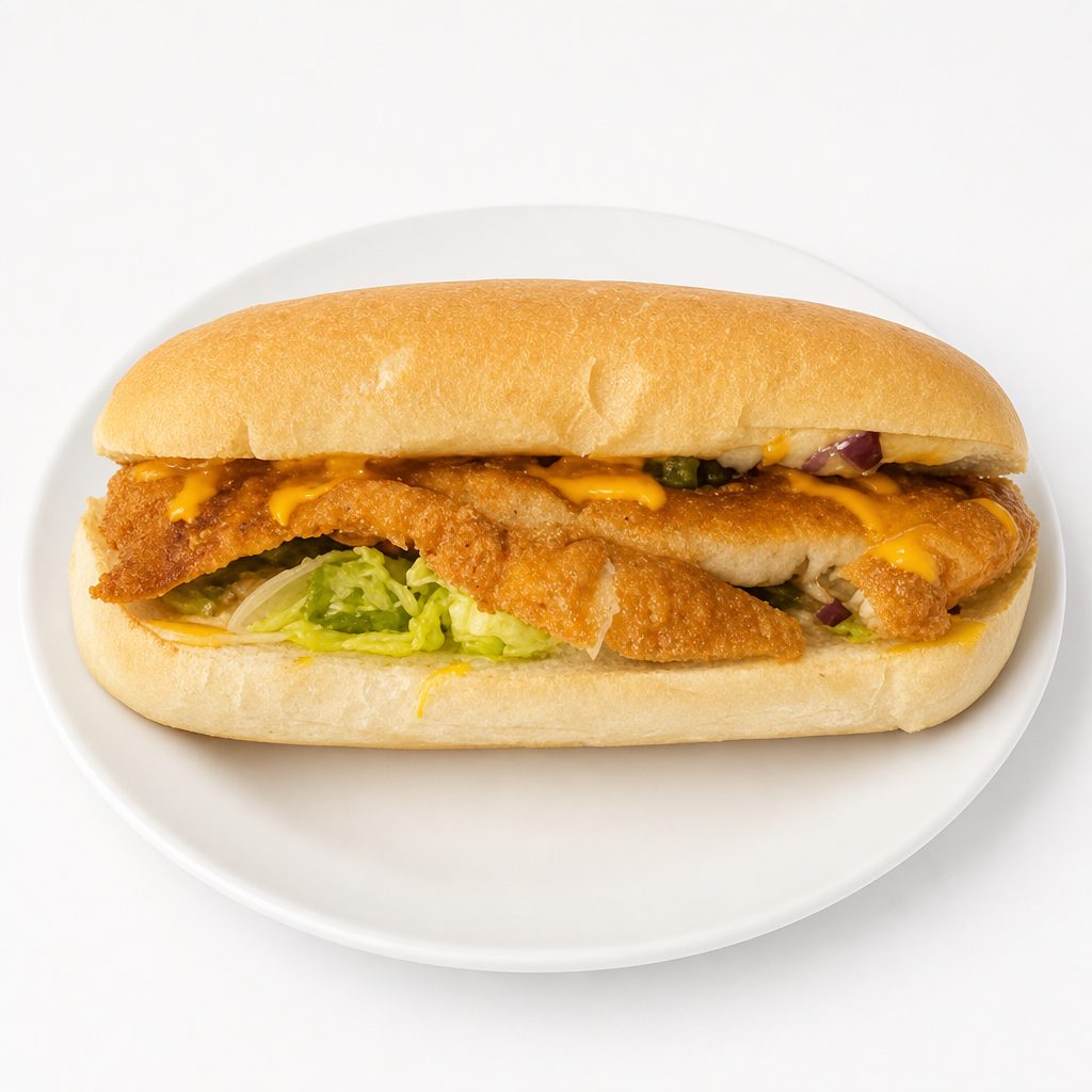 Crispy Tilapia Sandwich.