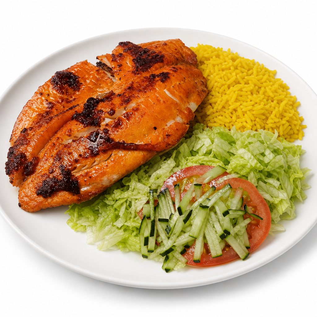 Tilapia Over Rice.