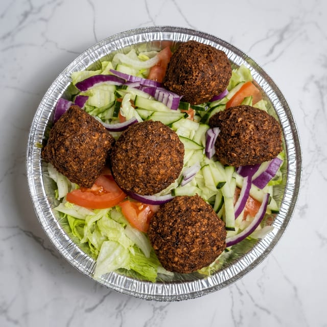 Falafel Over Salad.