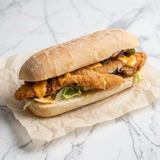 Crispy Tilapia Sandwich.