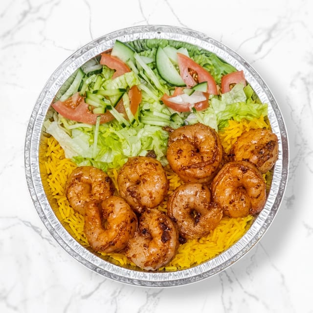 Shrimp Over Salad.
